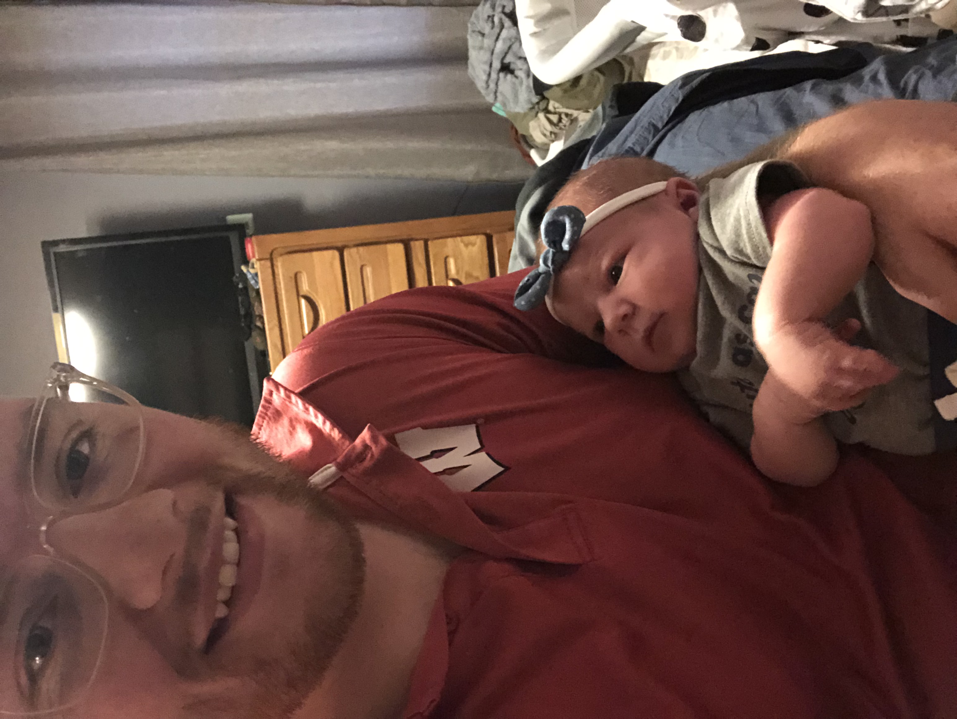 Me laying with Wren.